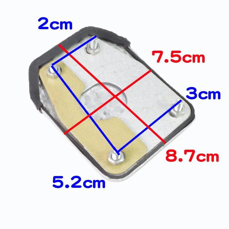 Men's metal motorcycle brake pedal skid plate showing three style options