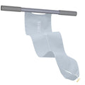 Grey and pink yoga stretching tool for shoulder, back, and hip flexibility exercises.