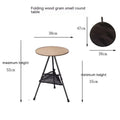 Outdoor camping folding aluminium alloy tripod round table with storage bag in matte black finish