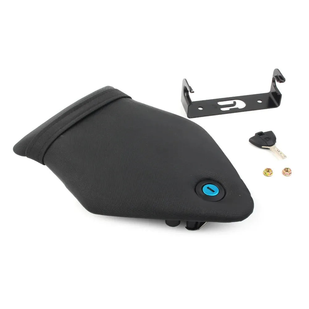 Black PU leather rear seat bag for BMW S1000RR with lock key and ABS base