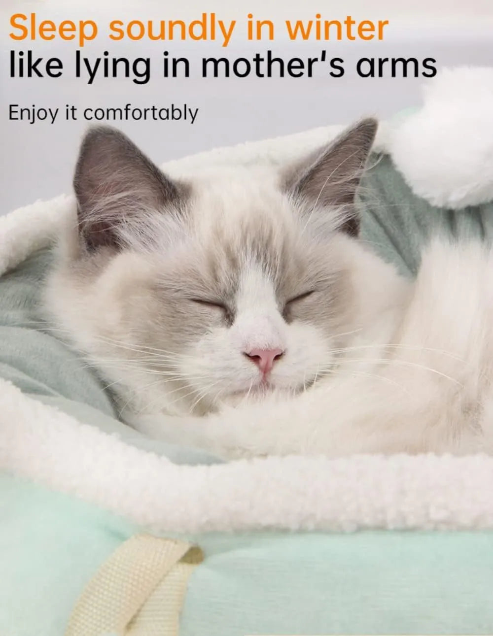 Green chick-shaped cat bed that can be used flat or hung as a hammock for small pets.