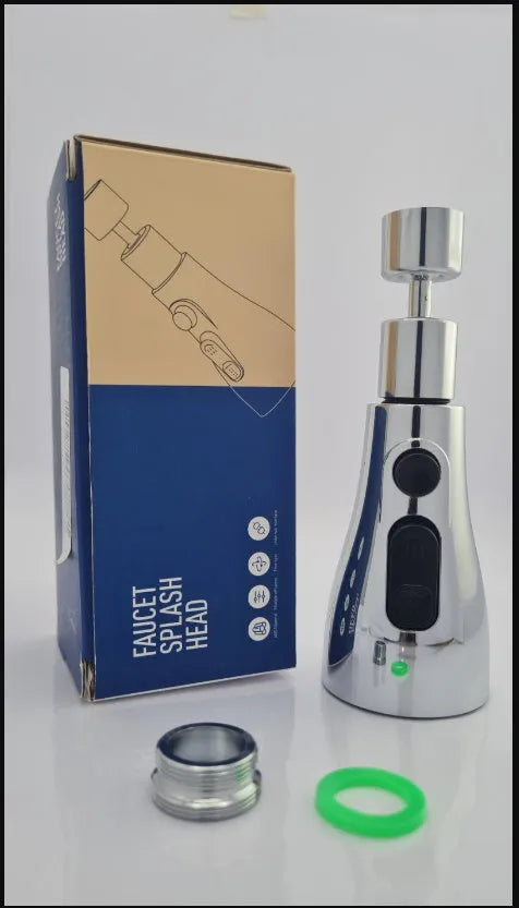 Universal pressurised kitchen faucet sprayer nozzle with rotating head in matte black finish