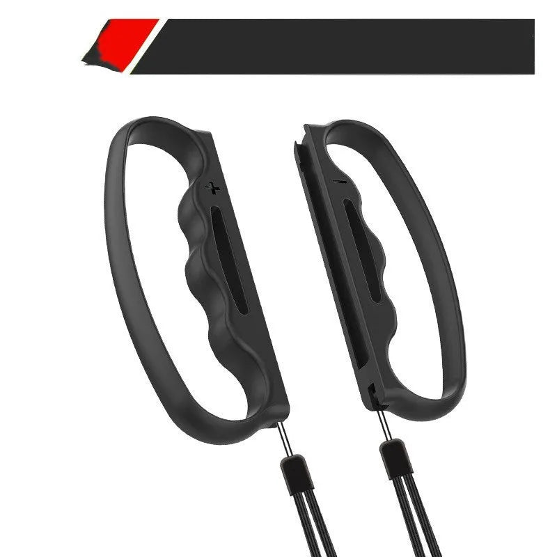 Black and blue Joy-Con controller grips with hand ropes for Nintendo Switch boxing games