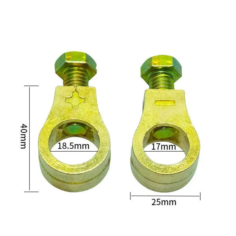 Copper battery connection clip with brass screws for car battery terminals