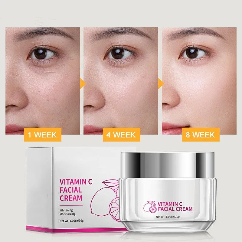 30g Vitamin C face cream pot for universal skin types, showing product dimensions.