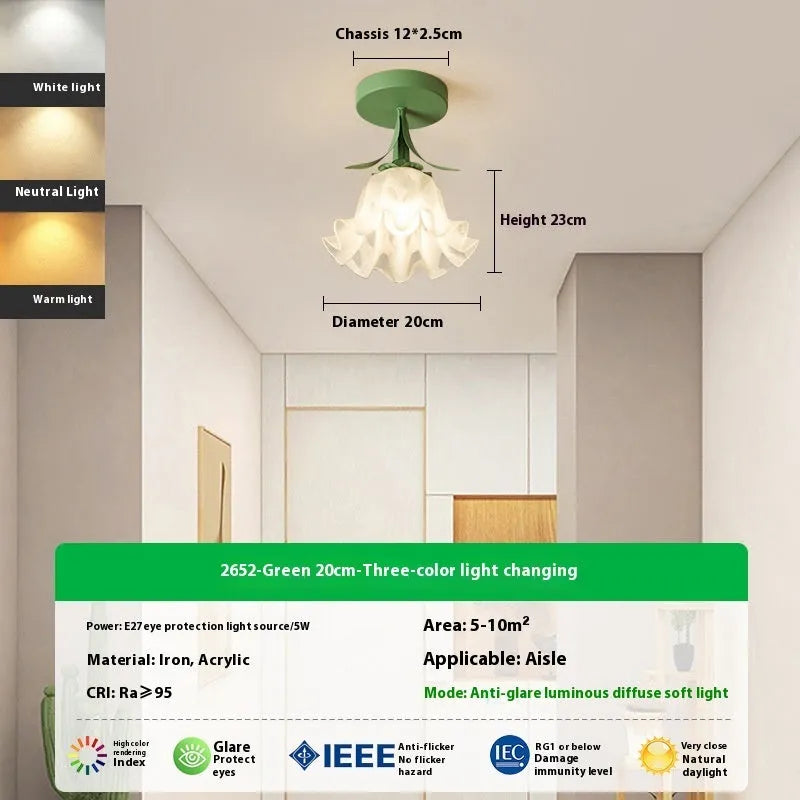 Cream coloured Linglan flower corridor aisle light with modern simple design for hallway illumination