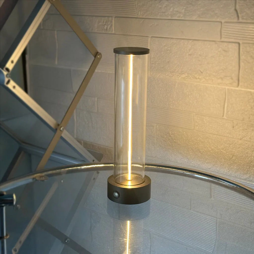 LED line glass magnetic suction light strip with transparent tube and USB charging cable