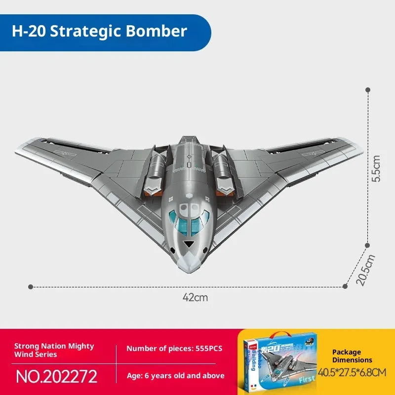 Baby SEMP 202272 Military Series Bomb 20 strategic bomber building block model in colour box packaging