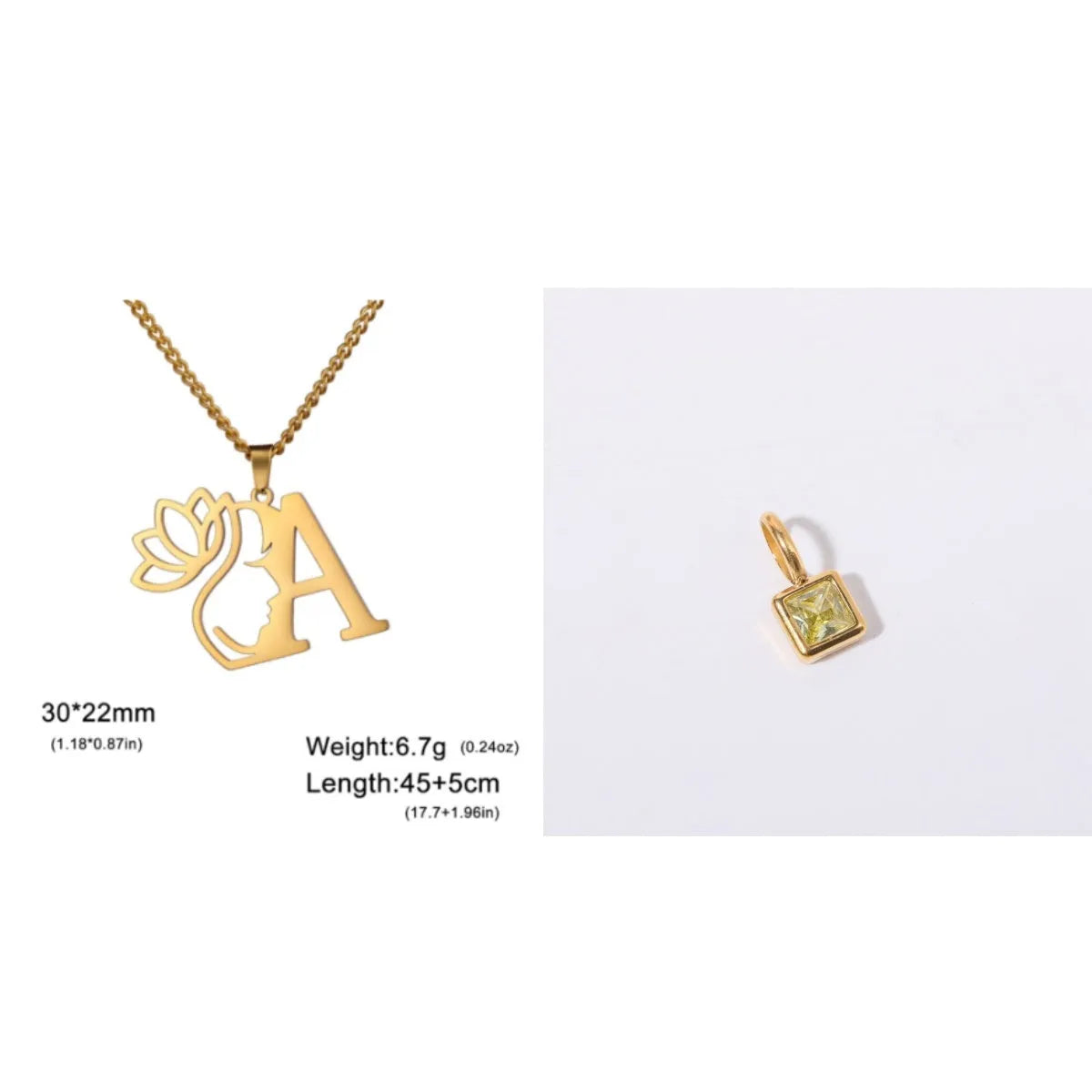 Stainless steel cross chain necklace with pendant in gold or silver electroplated finish