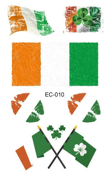 St. Patrick's Day clover tattoo sticker paper measuring 120×75mm with water transfer printing