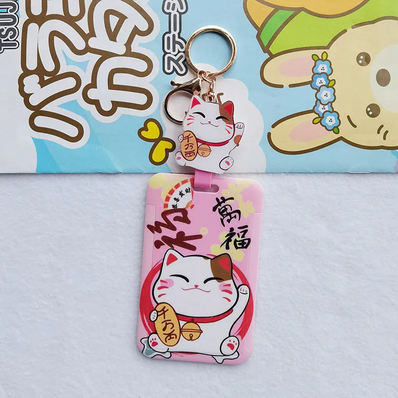 Plastic lucky cat certificate set with ferrule and decorative pendant for document organisation
