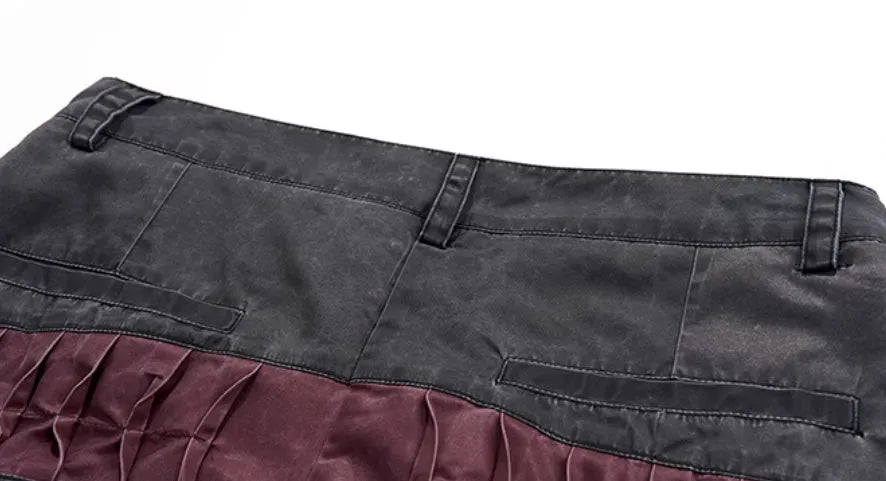 Boy's wide-leg summer pants in Korean style, shown in black and grey colour options.