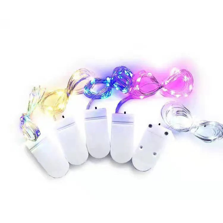 LED copper wire string light 2m 20 lights warm white battery box plastic shell IP44 indoor decoration