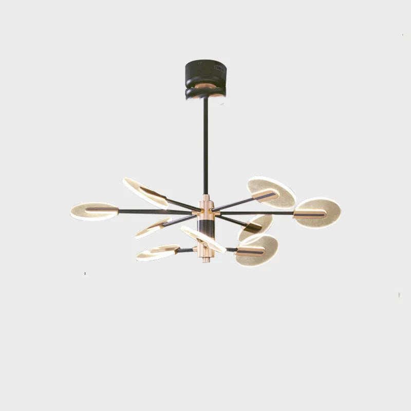 Nordic iron LED chandelier pendant lamp with acrylic light source for dining room