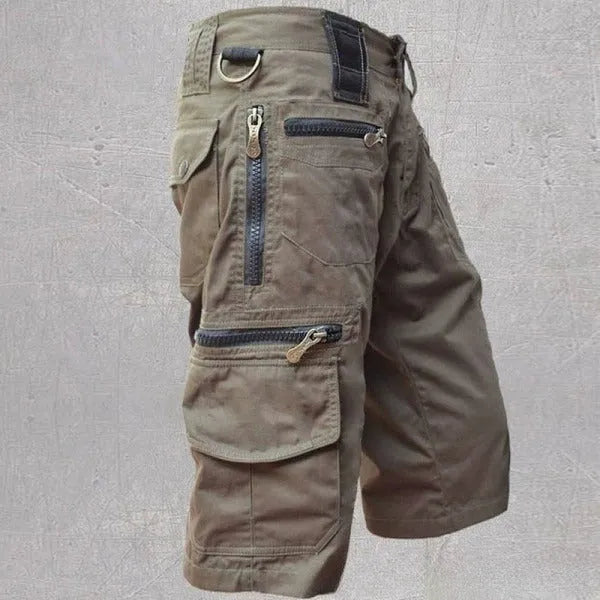 3D digital print loose trendy men's shorts in polyester cotton blend, casual summer shorts, front view