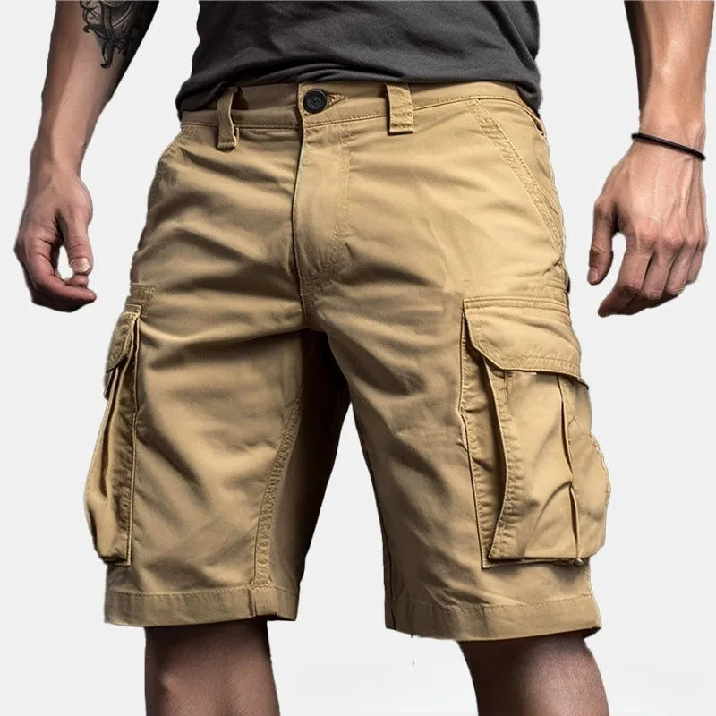 3D digital print loose trendy men's shorts in polyester cotton blend, casual summer shorts, front view