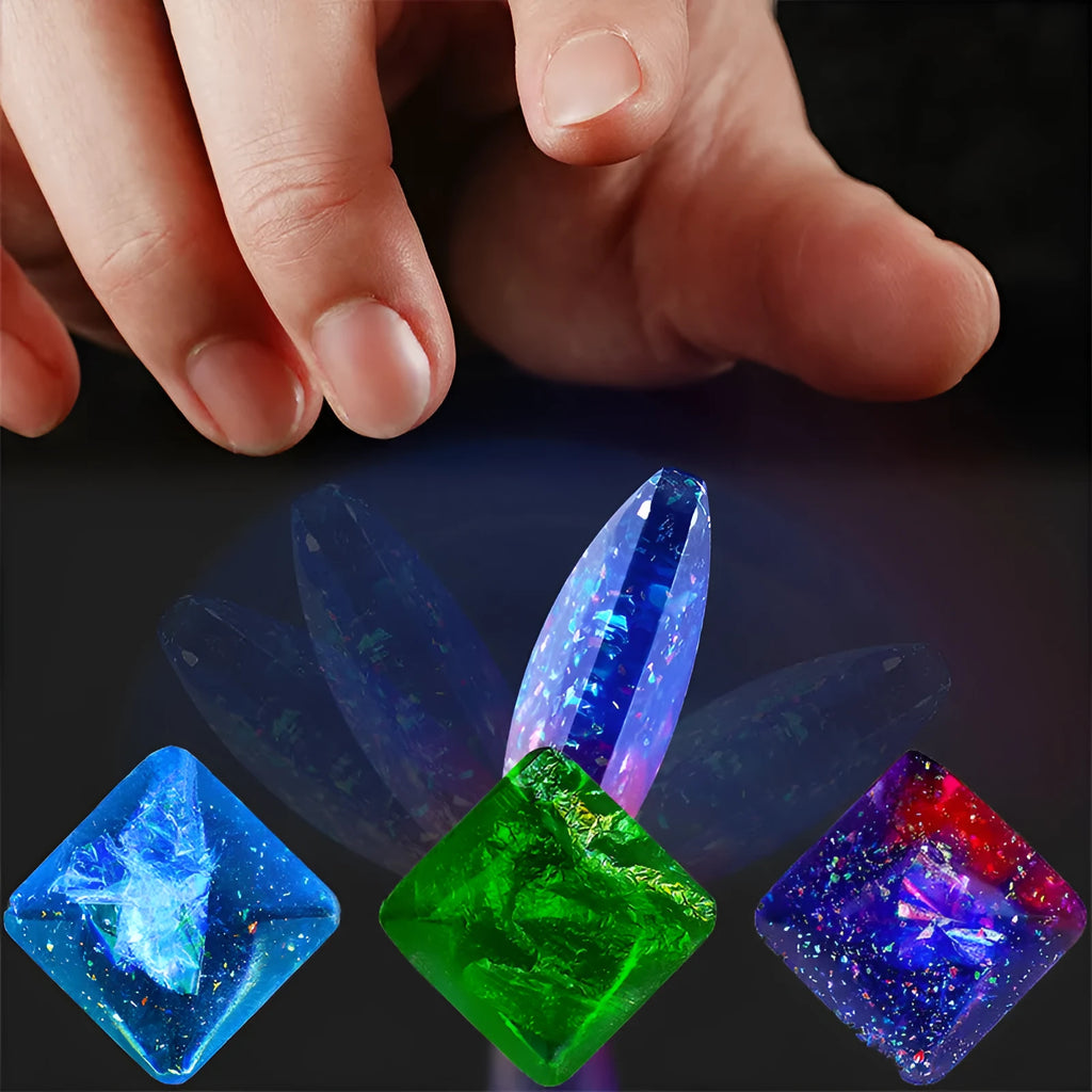 Galactic Edition resin desk gyro showing 4cm quadrilateral shape with cosmic pattern