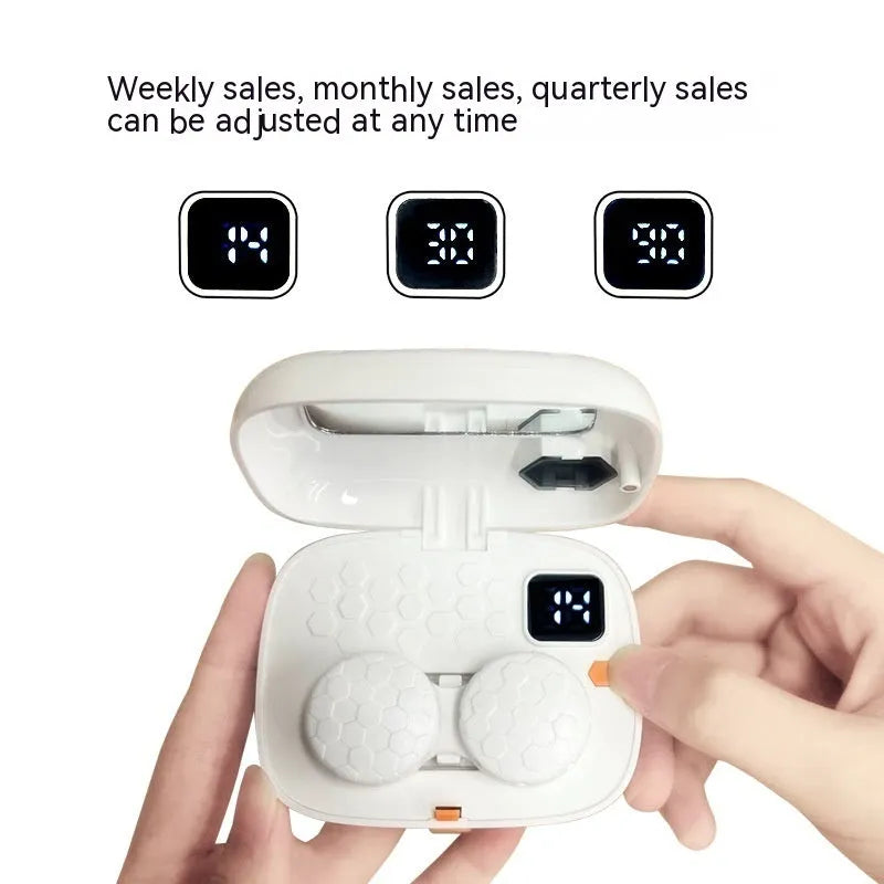 Automatic ultrasonic glasses cleaning machine in plastic housing with 85x65x30mm dimensions