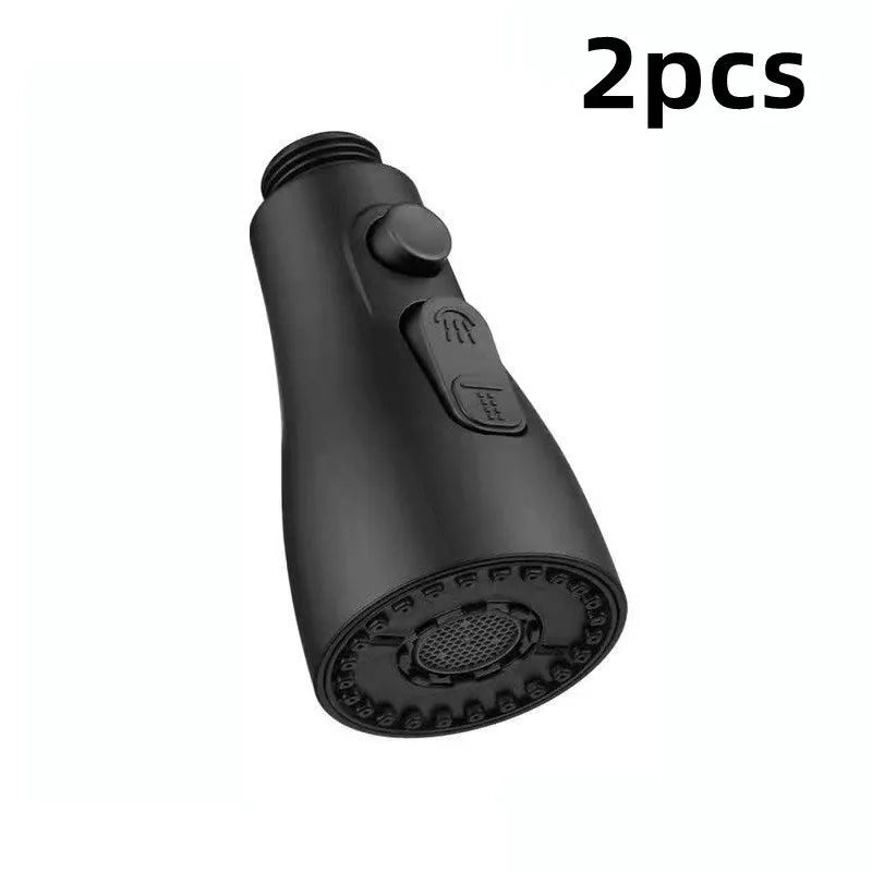 Universal pressurised kitchen faucet sprayer nozzle with rotating head in matte black finish