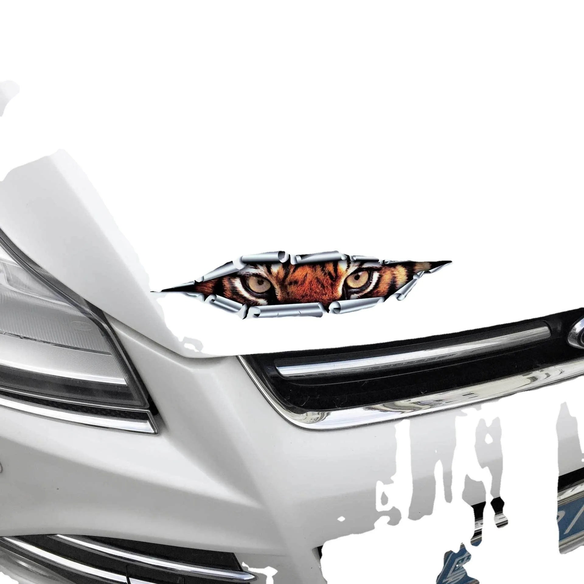 35cm 3D car bumper sticker with tiger eye and eagle eye patterns on transparent PVC material