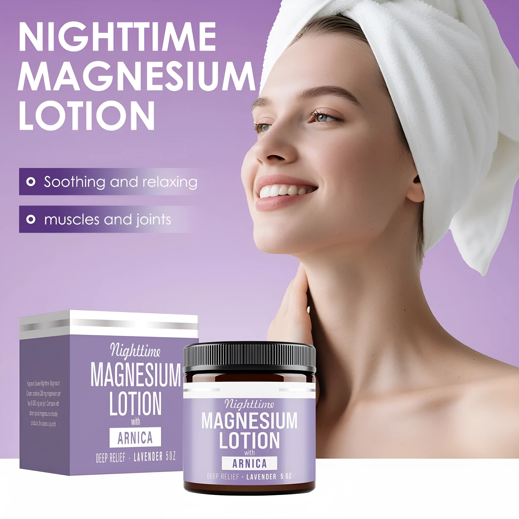 Magnesium body butter cream jar 150ml with natural extracts