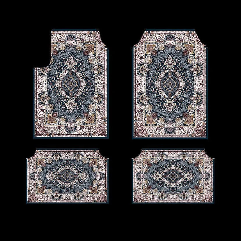 Retro Persian geometric pattern polyester fibre car foot mat in 33x44cm size