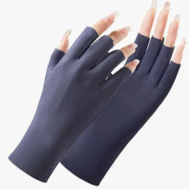 Women's thin sunscreen ice silk gloves with UPF50+ protection in multiple colour options