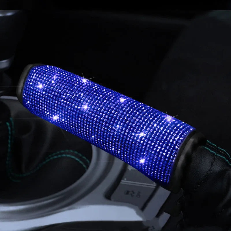 Hot drilling rhinestone steering wheel cover set with shoulder pad and gear cover for car interior