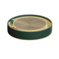 Large green cat scratching board with ball toys measuring 45cm diameter