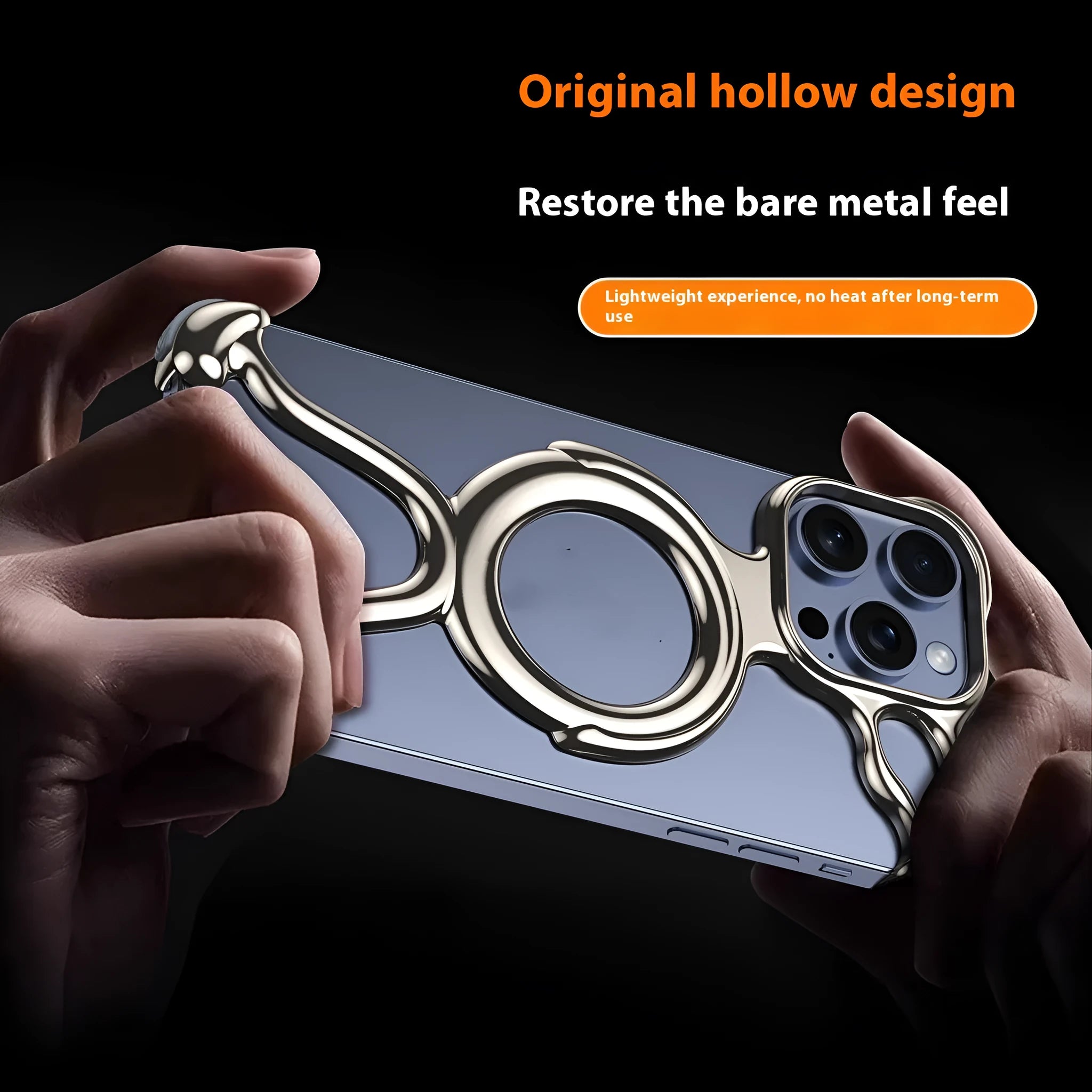 Drop-resistant hollow phone case for Apple iPhone with electroplated PC finish in titanium gray