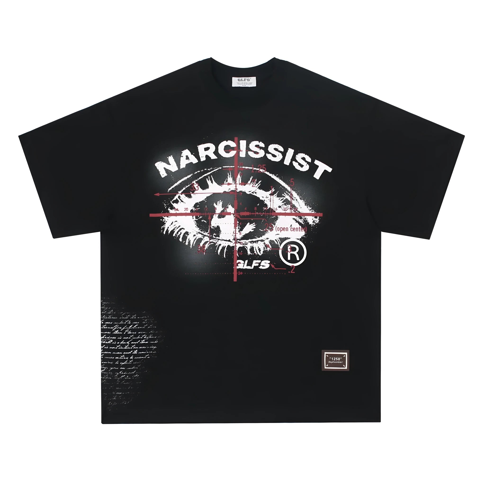 American retro hip hop gothic cotton t-shirt with letter pattern in white or black