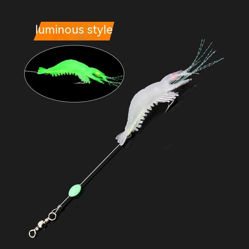 Luer soft fishing lures in six colours including luminous options with 4 cm hooks
