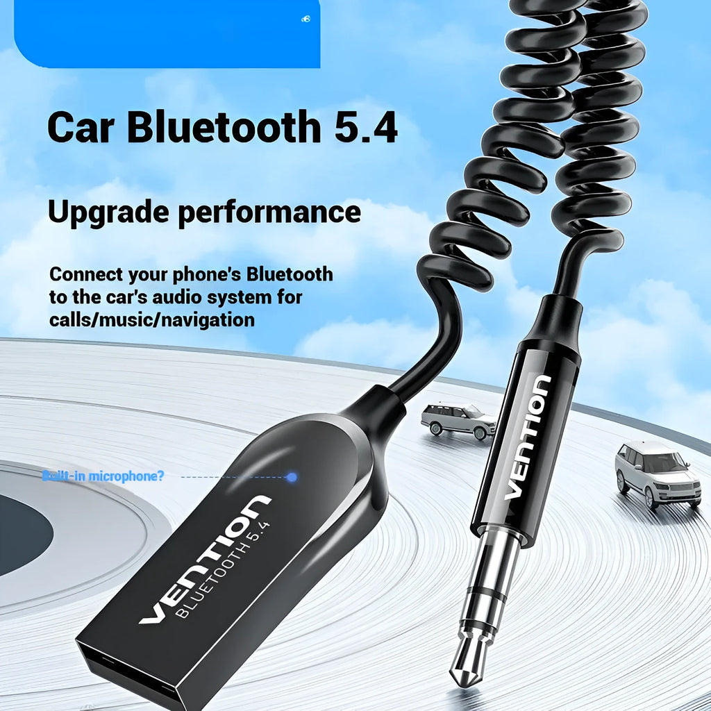 USB car Bluetooth sound receiver with zinc alloy USB connector and copper 3.5mm audio connector