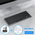 Ultra-thin wireless keyboard and mouse suit in Black, Gun Colour, or Silver with receiver and protective cover