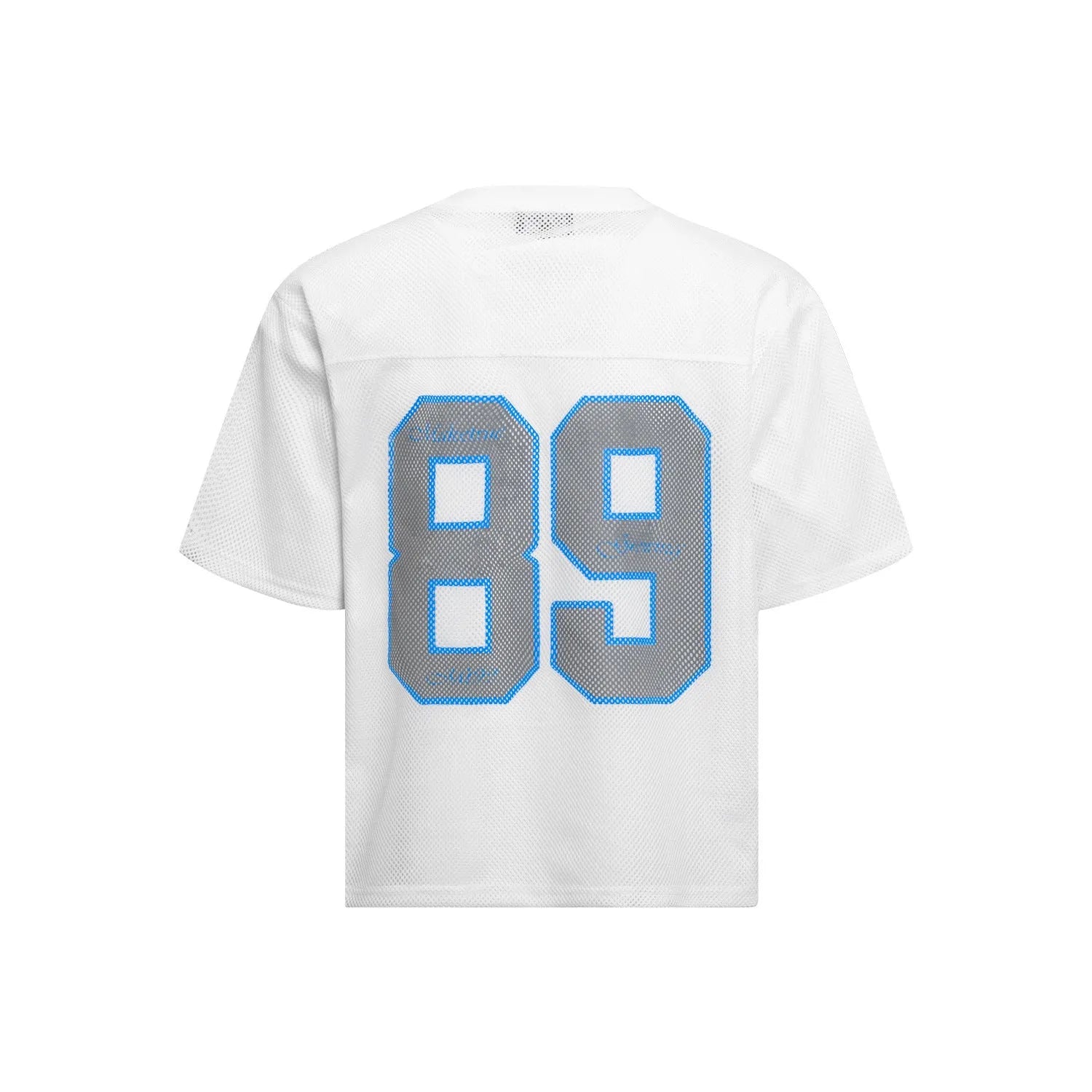 Casual loose-fitting T-shirt in white or black polyester chemical fibre blend fabric with short sleeves