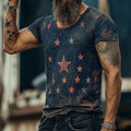 Loose fit short sleeve T-shirt with 3D creative pattern in retro art style