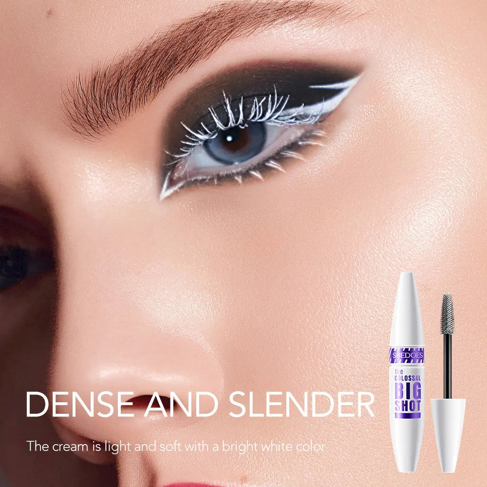 White waterproof curling mascara tube with 10ML quick-drying formula