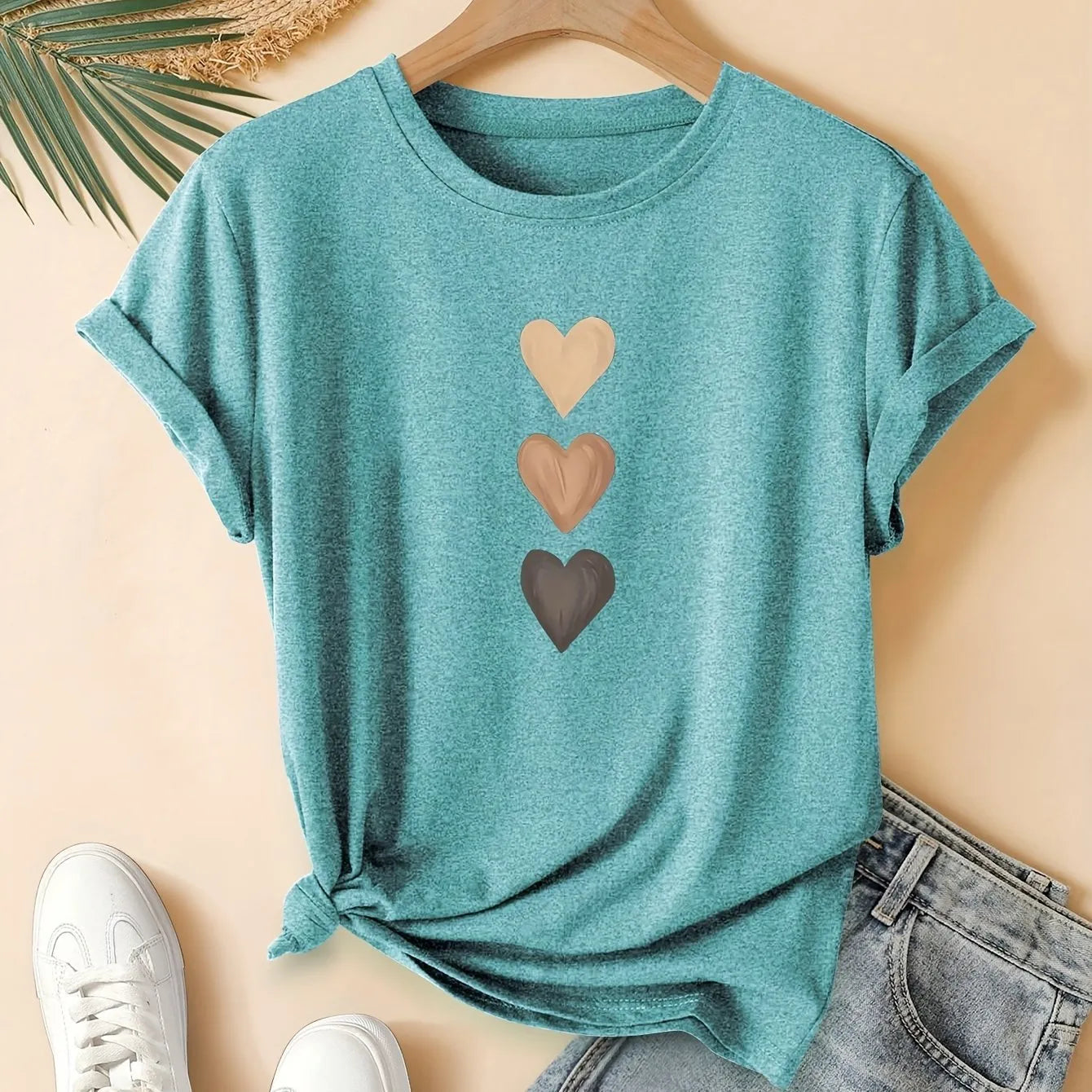 Women's dark grey cotton t-shirt with Chinese art retro style printing on the front.