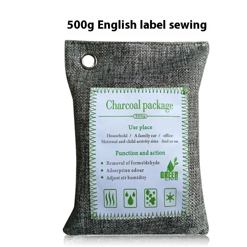 Sewn fabric bag filled with bamboo charcoal for formaldehyde removal and air freshening