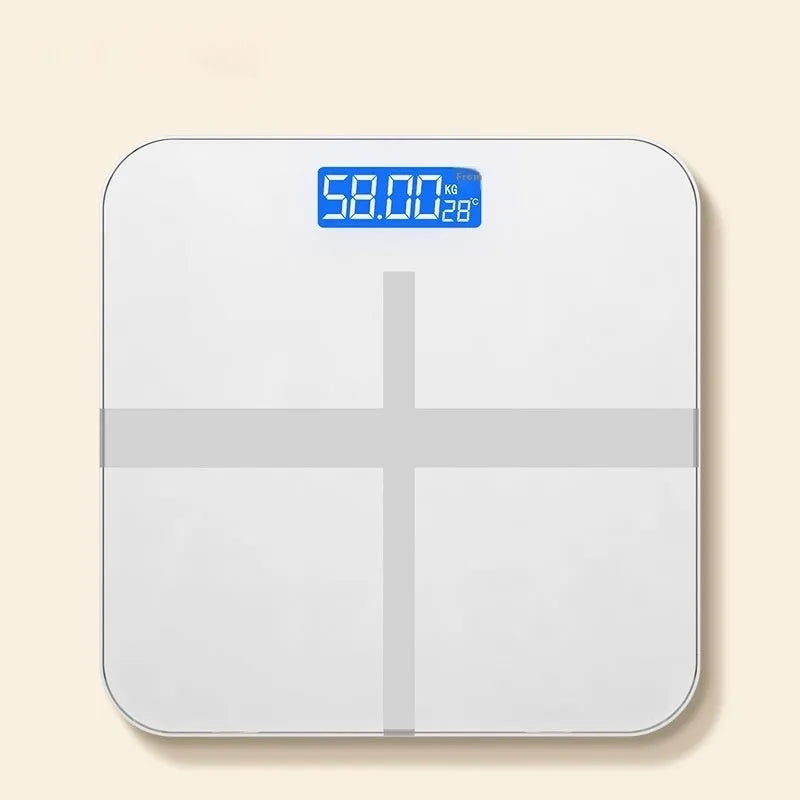 Digital bathroom weighing scale in 26cm square format with multiple colour and power options