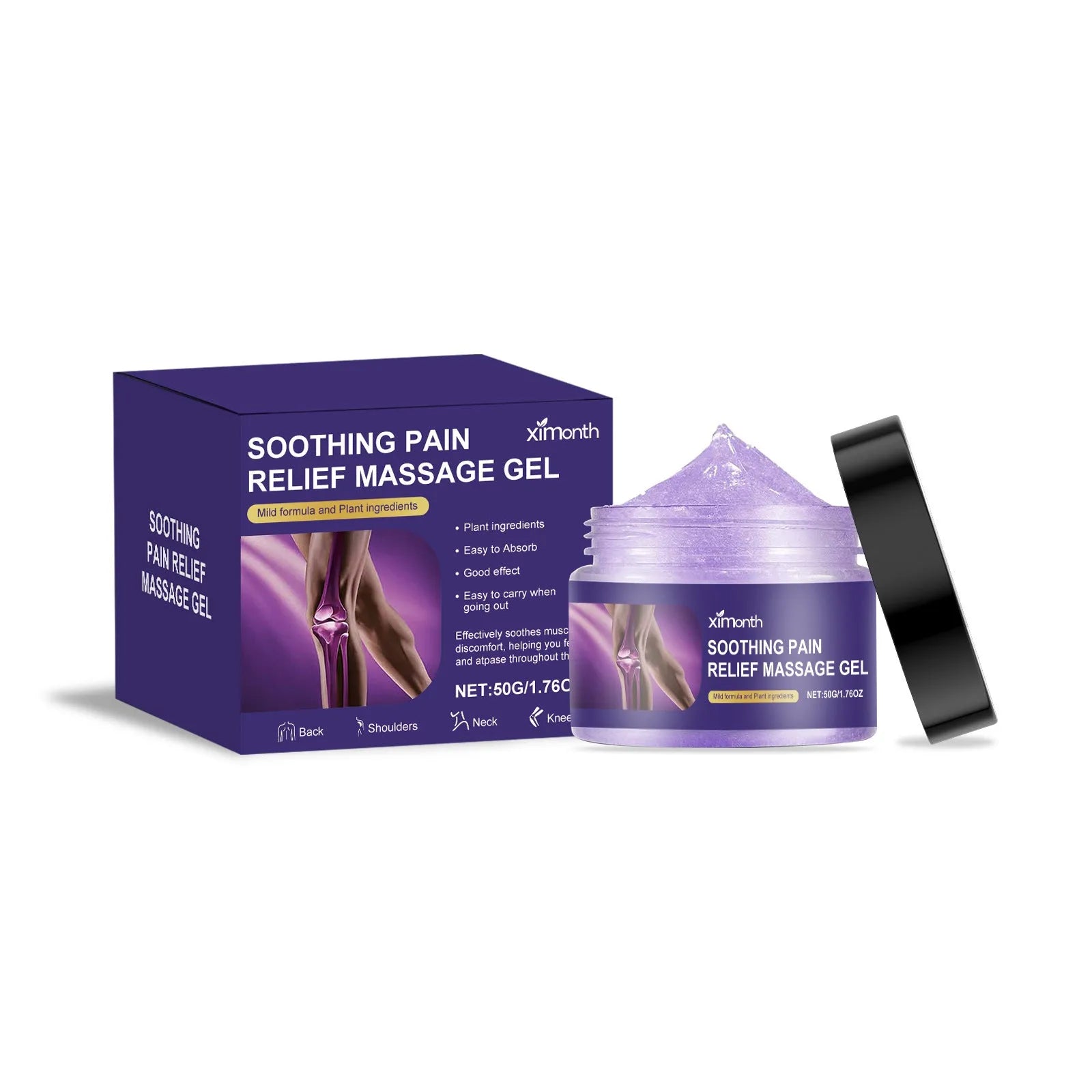 50g tube of cooling joint care gel for shoulders, back, knees, and elbows.