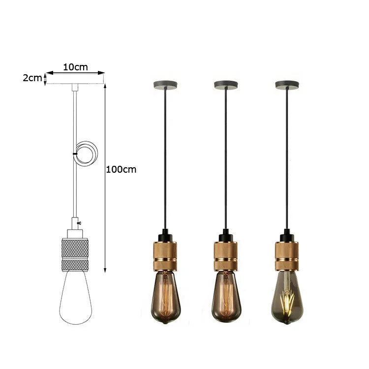 Retro-style DIY chandelier ceiling light assembly kit in chrome finish with braided cord