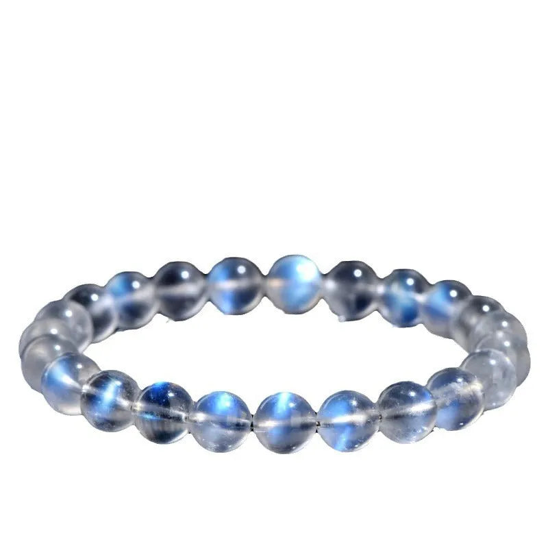 Blue Moonlight natural cream crystal bracelet with polished finish and unisex design