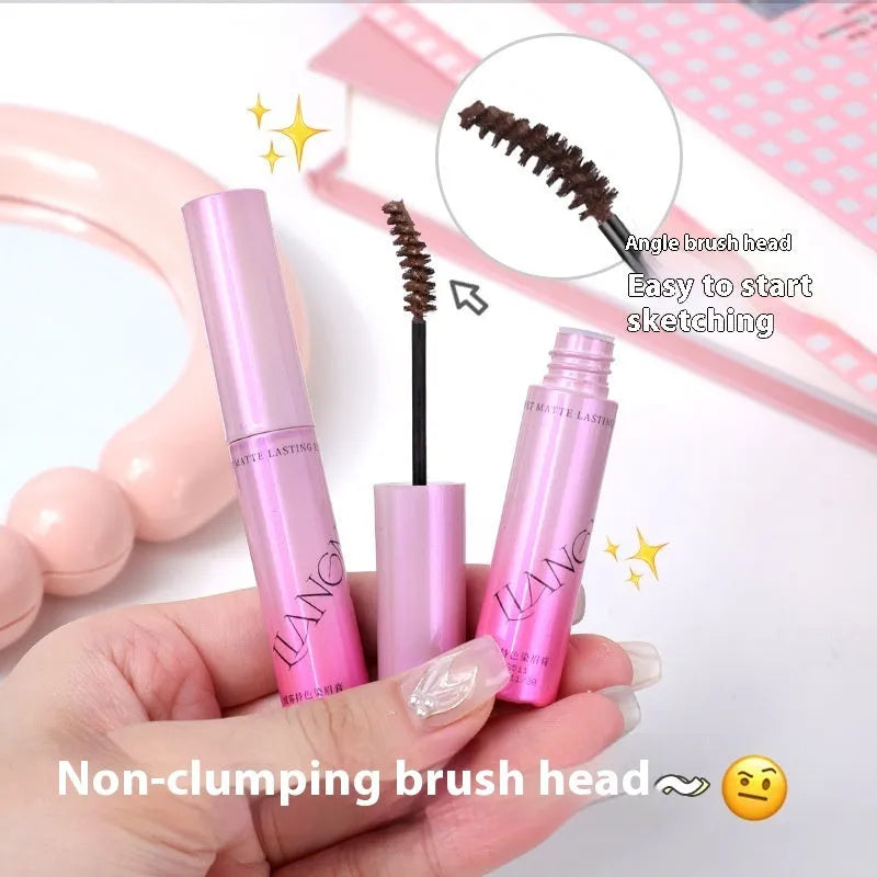 Velvet Fog eyebrow cream in 4.5g container showing four neutral shade options