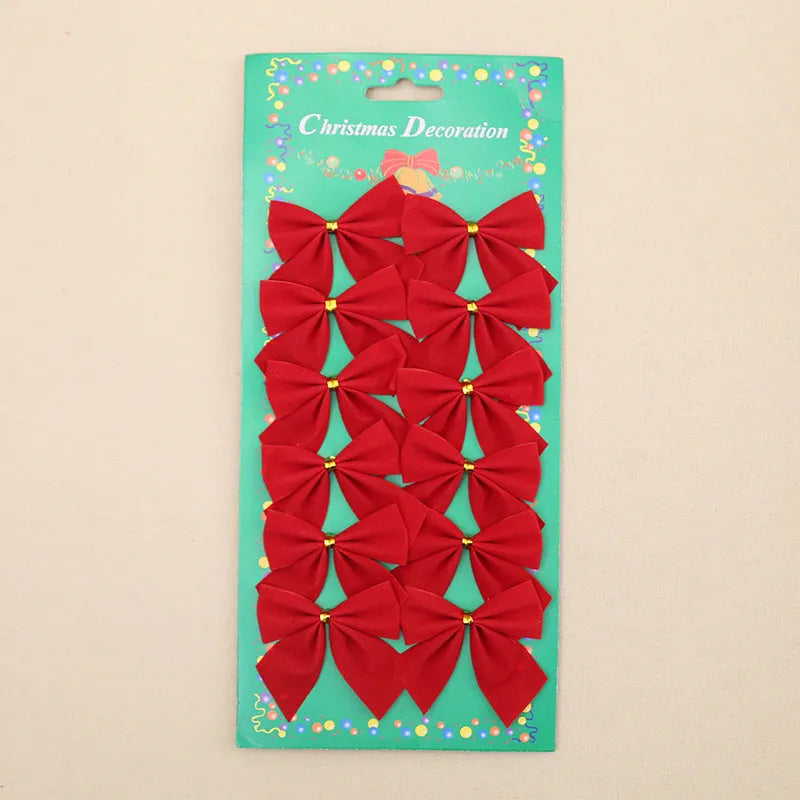 5cm red gold silver polyester Christmas tree decoration bow