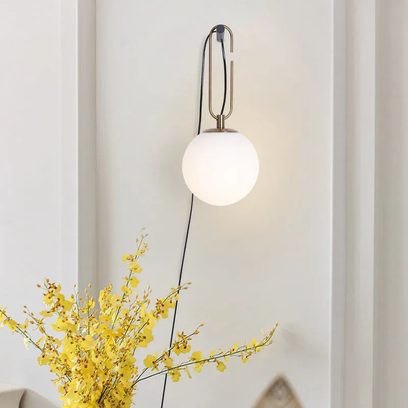 Nordic style glass wall lamp with modern design and adjustable light colour options