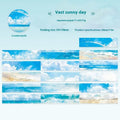 Japanese paper washi tape roll with celestial sky patterns including colourful clouds and twilight, 30mm width