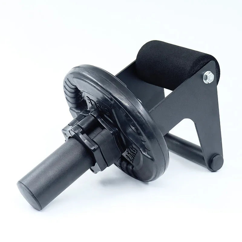 Shin trainer with iron foam frame and foam padding for calf ankle rehabilitation, fits 50mm or 25mm barbell discs