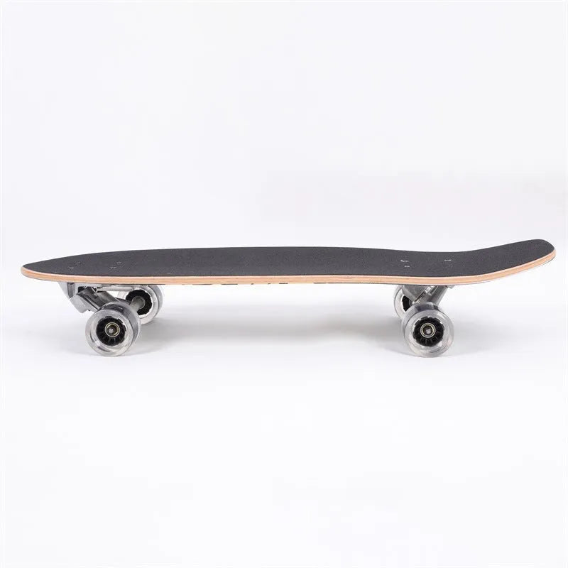 White maple wood street scooter measuring 31 inches in length
