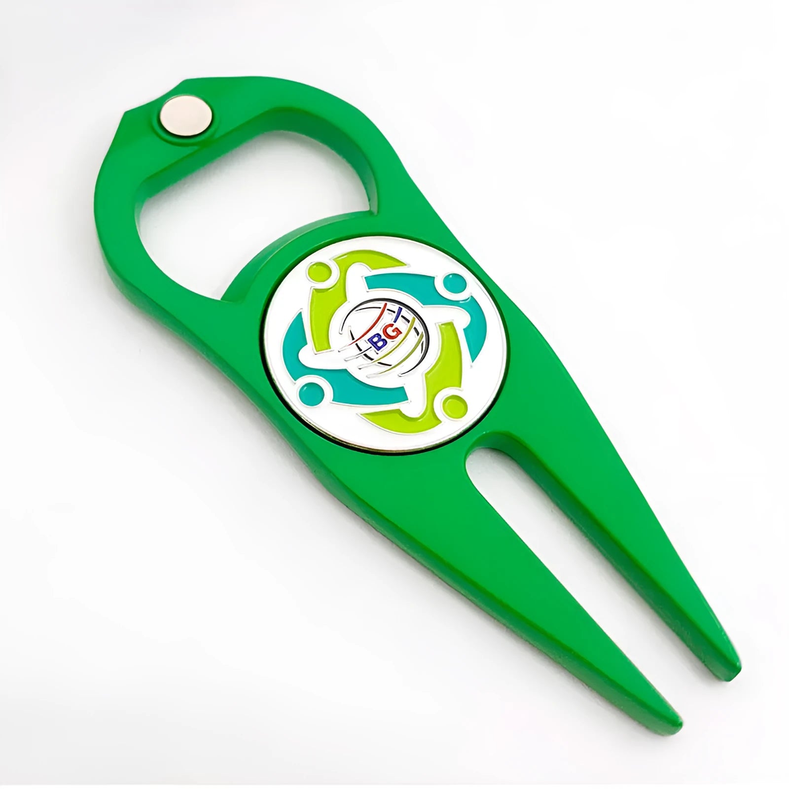 Black zinc alloy golf ball yoke bottle opener tool with ball marking function